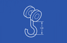 Industrial Trolley Steel Wheels - 1 in hook